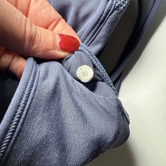 Lululemon Get Set Bra High Neck Mesh Strappy Back Athletic Top Purple Size 10 - Picture 5 of 5